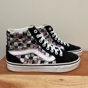 Vans Filmore Hi-top Butterfly Checkerboard print. Wmns 6.5 EUC